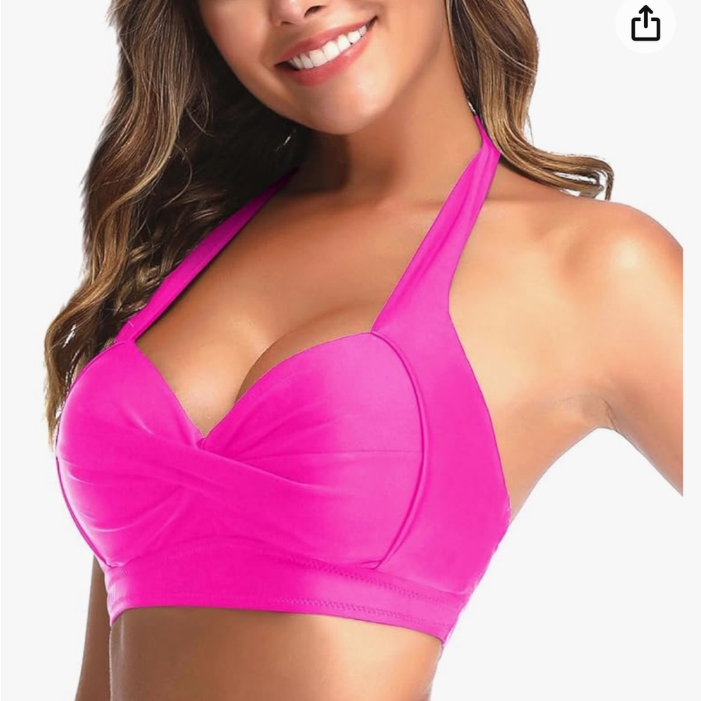Candy Pink XXL (18) Bikini Top NWOT